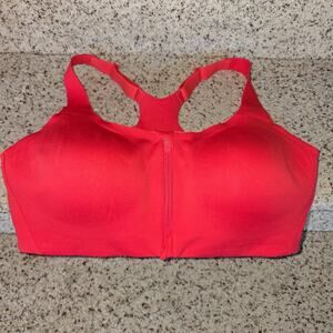 Lululemon Take Power Bra Racer back front zip Carnation Red Size: 36D athleisure